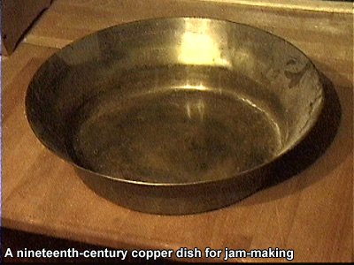 A copper jam dish.